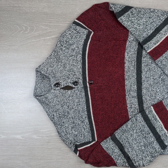 CHAPS 1/4 Button Colorblock Striped Knit Sweater - Picture 2 of 11